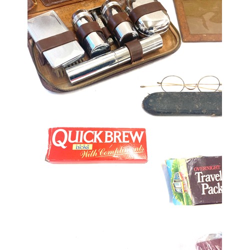 49 - Selection of miscellaneous items includes Harmonica, vintage iron etc