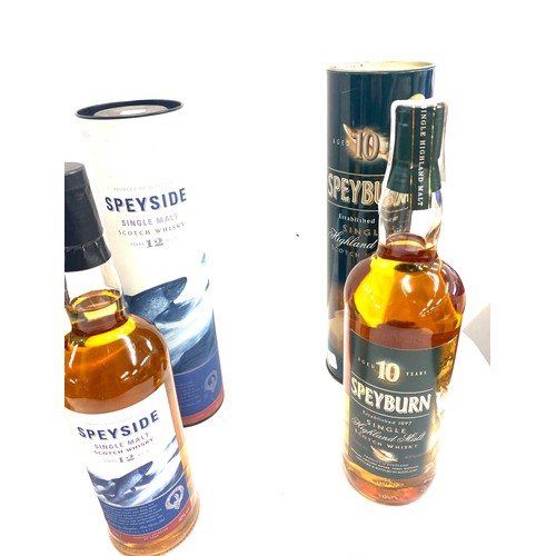 80 - 3 Boxed bottles of Whiskey includes Johnnie Walker Black label, Speyside single malt, Speyburn Hignh... 