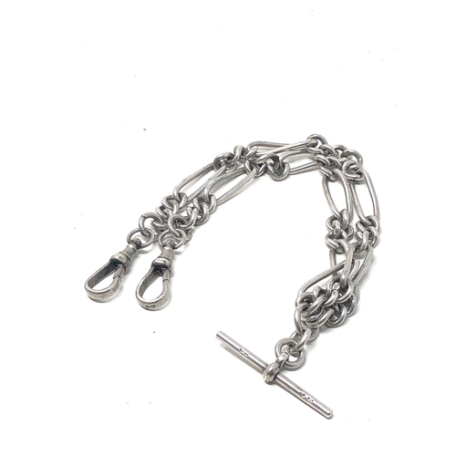 10 - Antique hallmarked silver fancy link double albert watch chain weight 50g