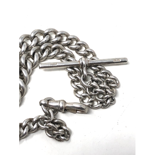 2 - Antique silver double albert watch chain weight 47g