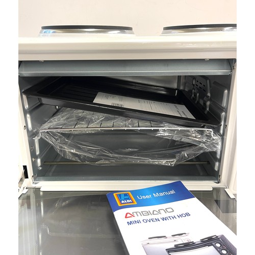 372 - Ambiano mini oven with hob 2600-3000W- Untested
Model no- TI-M0H-O218