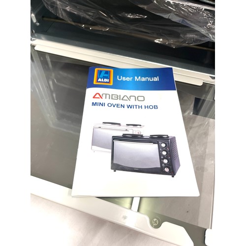 372 - Ambiano mini oven with hob 2600-3000W- Untested
Model no- TI-M0H-O218