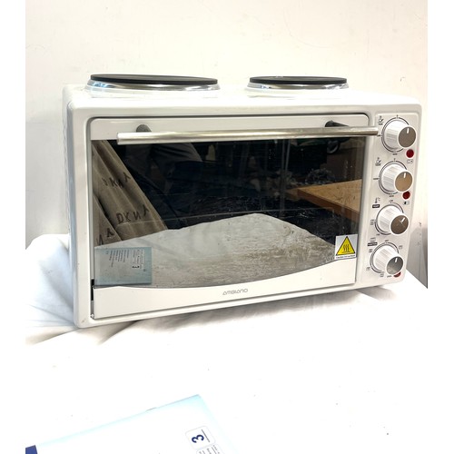 372 - Ambiano mini oven with hob 2600-3000W- Untested
Model no- TI-M0H-O218