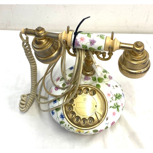 92 - Vintage floral porcelain telephone