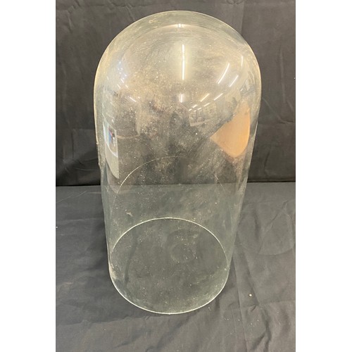 75 - Large glass dome without base, approximate height 17 inches, base diameter 9 inches