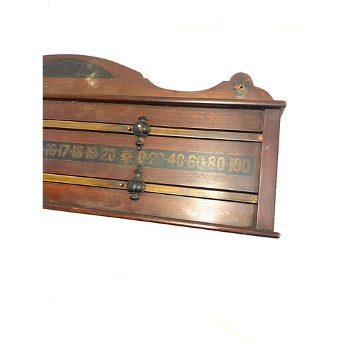 39 - Antique game score board, approximate measurements: Length 31 inches, Height 11.5 inches