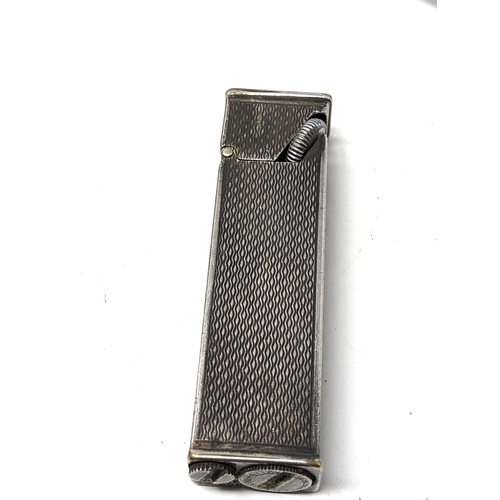 413 - Rare Art Deco silver plated Longfellow cigarette lighter. Patent No 371625 flint wheel.