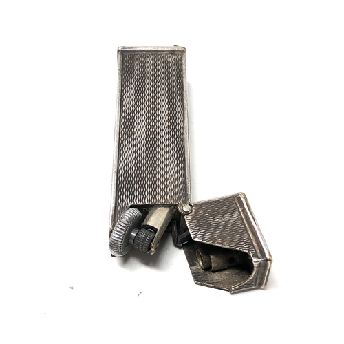 413 - Rare Art Deco silver plated Longfellow cigarette lighter. Patent No 371625 flint wheel.