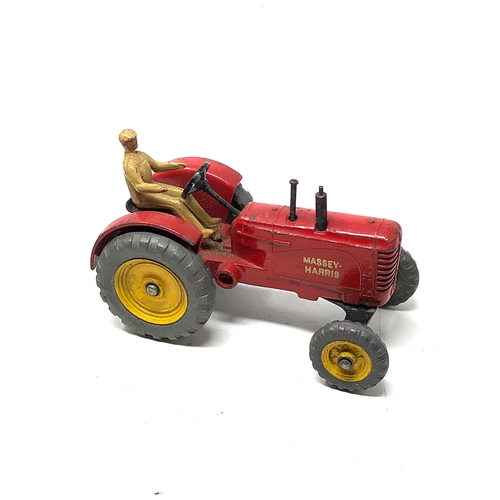 395 - Early original Boxed Dinky toys 27ak massey harris tractor no hay rake