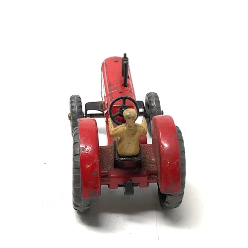 395 - Early original Boxed Dinky toys 27ak massey harris tractor no hay rake