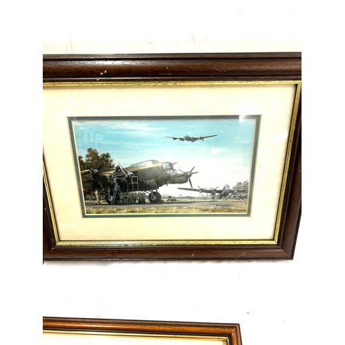 91 - Selection of vintage framed aeroplane prints signed largest measures 17 inches high by 17 inches wid... 