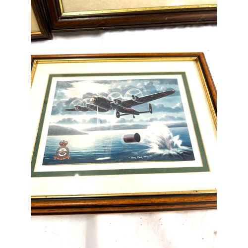 91 - Selection of vintage framed aeroplane prints signed largest measures 17 inches high by 17 inches wid... 