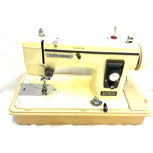 Vintage cased Janome new home sewing machine, 543210, untested