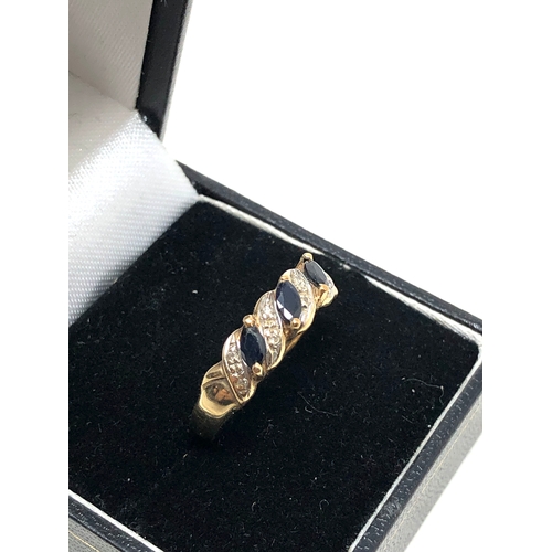 27 - 9ct gold sapphire & diamond ring weight 2.5g