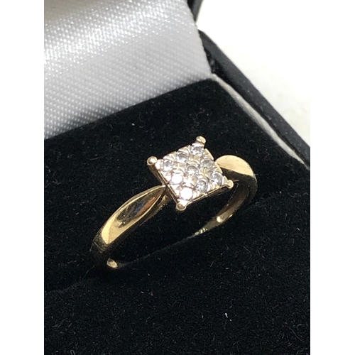 34 - 9ct gold diamond ring weight 1.6g 0.15ct diamonds