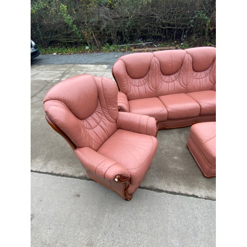 461 - 4 Piece Italian leather suite