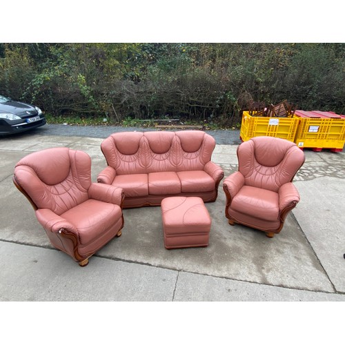 461 - 4 Piece Italian leather suite