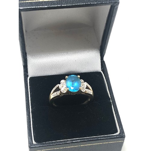 101 - 9ct gold vintage diamond & topaz dress ring (4.1g)