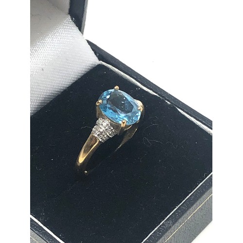 93 - 9ct gold vintage diamond & topaz dress ring (2.4g)