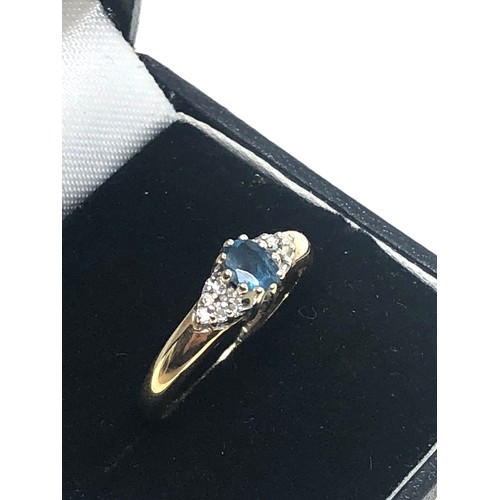 97 - 9ct gold vintage diamond & topaz dress ring (1.9g)