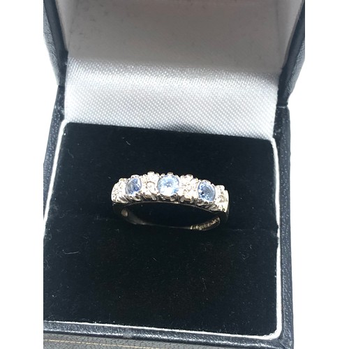 115 - 9ct gold vintage diamond & sapphire dress ring (2.1g)