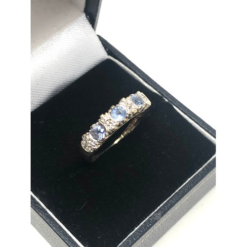 115 - 9ct gold vintage diamond & sapphire dress ring (2.1g)