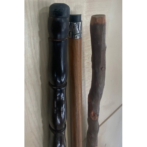 196 - Selection of vintage novelty walking sticks