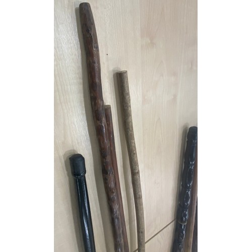 196 - Selection of vintage novelty walking sticks