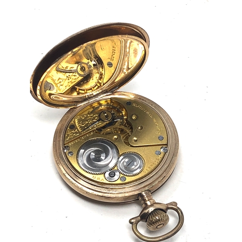 370 - Rolled gold elgin full hunter  pocket watch  the watch is ticking