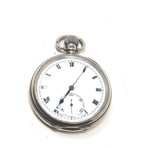 367 - silver northern goldsmiths co open face pocket watch  the watch is ticking