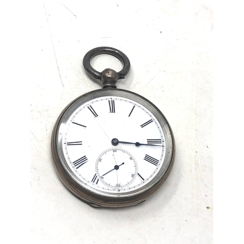 365 - silver john bennett london open face pocket watch  the watch is ticking