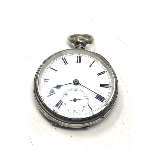 368 - silver open face pocket watch  the watch is ticking