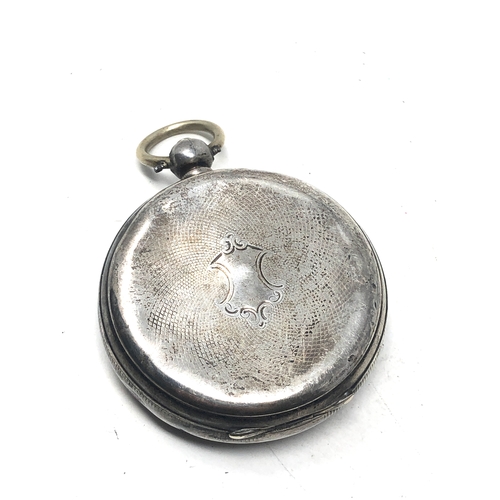 368 - silver open face pocket watch  the watch is ticking