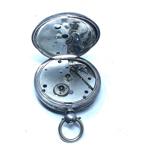 368 - silver open face pocket watch  the watch is ticking