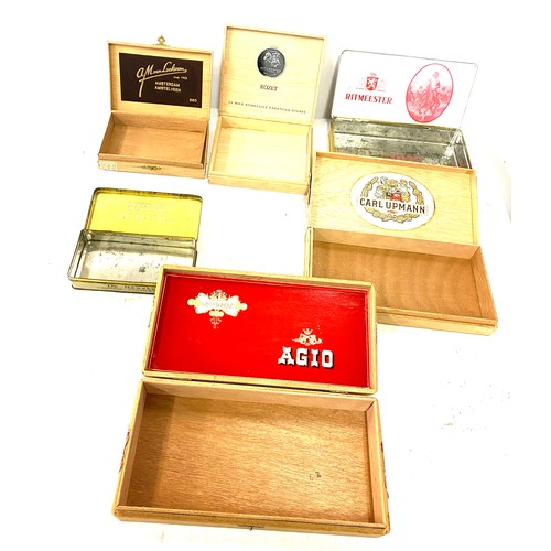124 - Selection of Cigar boxes 4 wooden and 2 tin