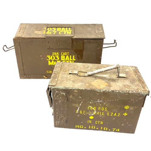 72 - 2 Vintage ammo boxes dated 12.11.52 and 10.10.74