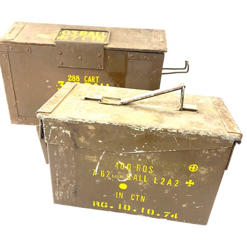 72 - 2 Vintage ammo boxes dated 12.11.52 and 10.10.74
