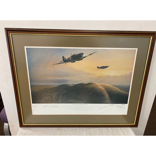 86 - Signed spitfire print measures approx 24 inches tall 31 inches wide