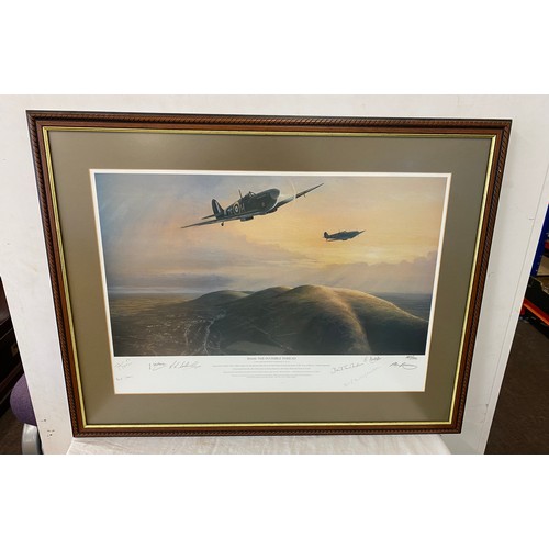 86 - Signed spitfire print measures approx 24 inches tall 31 inches wide
