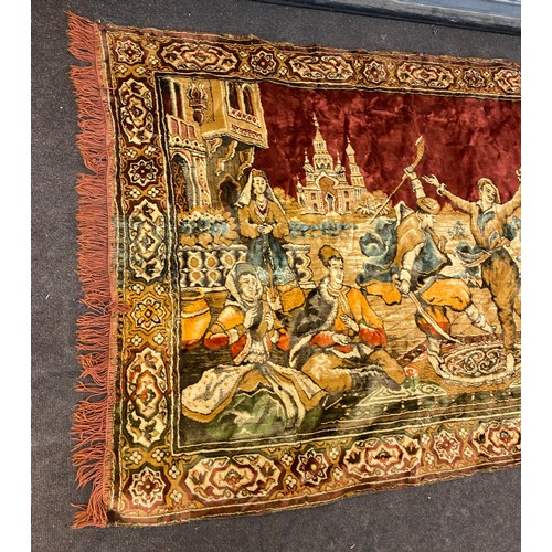 322 - Vintage asian run measures approx 76 inches by 47.5 inches