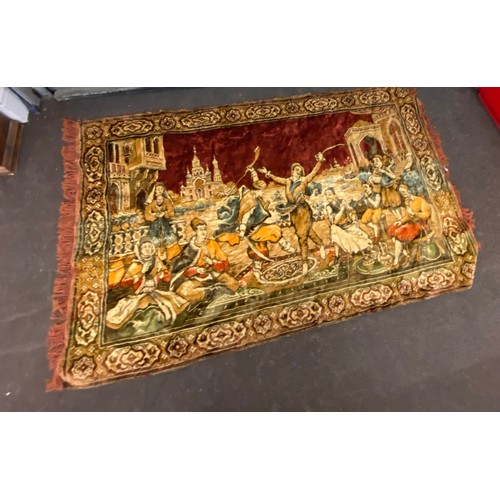 322 - Vintage asian run measures approx 76 inches by 47.5 inches