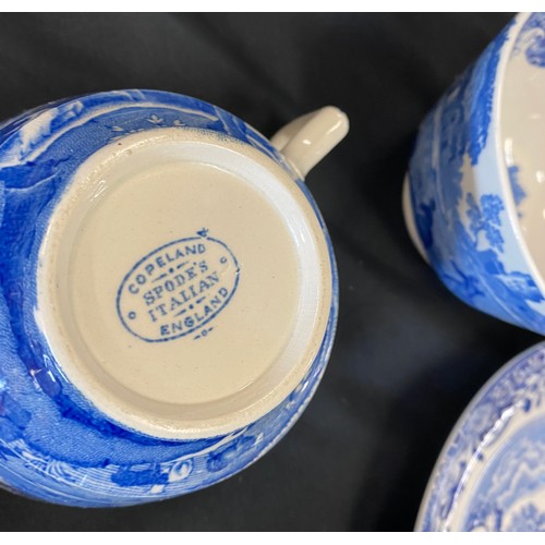 156 - Selection of Spode blue Italian old mark pottery