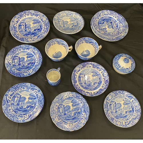 156 - Selection of Spode blue Italian old mark pottery