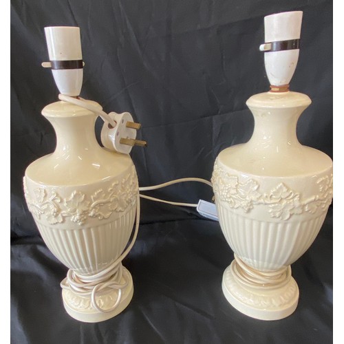 114 - Pair of Wedgwood Queensware lamps, untested
