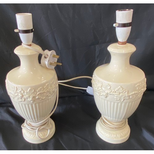 114 - Pair of Wedgwood Queensware lamps, untested