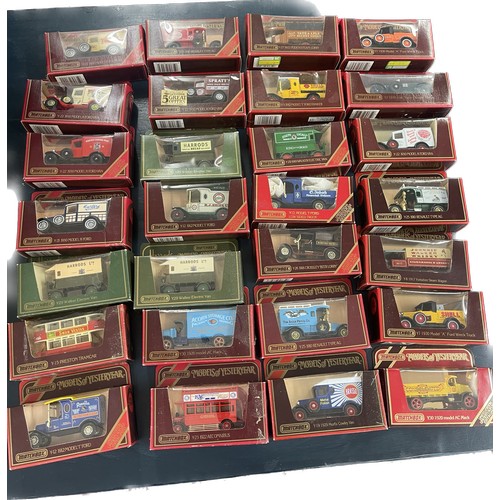 100 - Selection of Boxed Yester years matchbox cars includes Harrods, Shell Brasso etc
