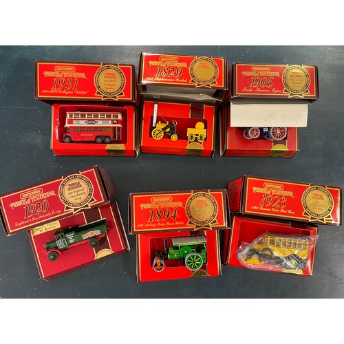 88 - Selection of Boxed Yester years matchbox cars includes A Luff and sons, 1931 AEC trolley bus