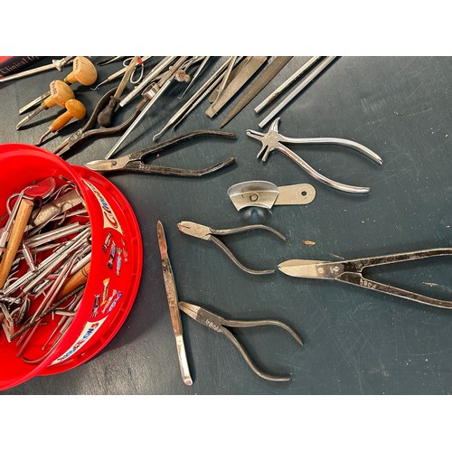 295 - Selection of dentist equipment includes clamps, book etc