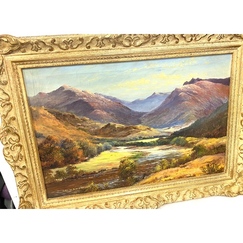 101 - Gilt framed Alan B Charlton Painting depicting mountains, measures approx 21 inches tall 29 inches w... 
