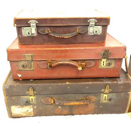 236 - 3 Vintage leather travel cases